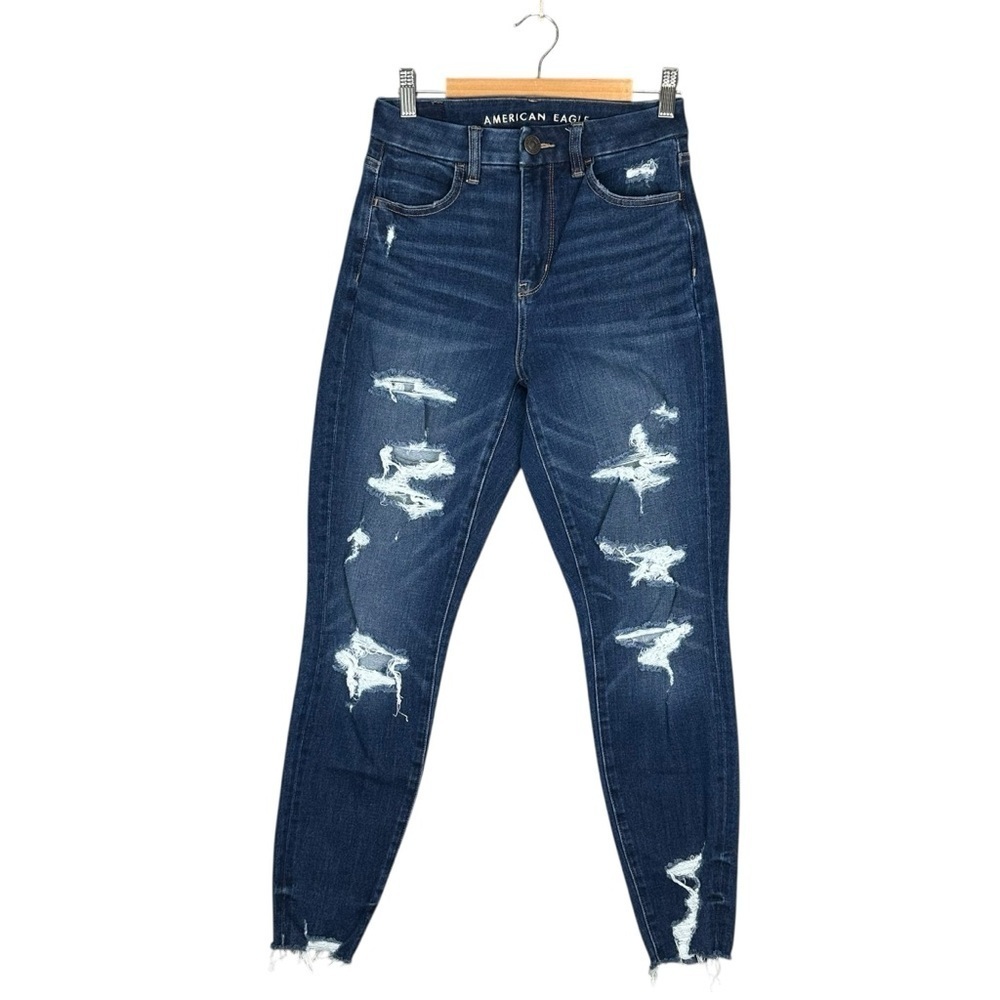 American Eagle Women’s Distressed Jeggings High Rise 2 Short Skinny Jeans